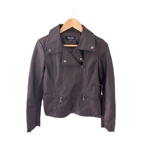 Mo-Ka Zip Front Faux Leather Moto Jacket NWT Size XS